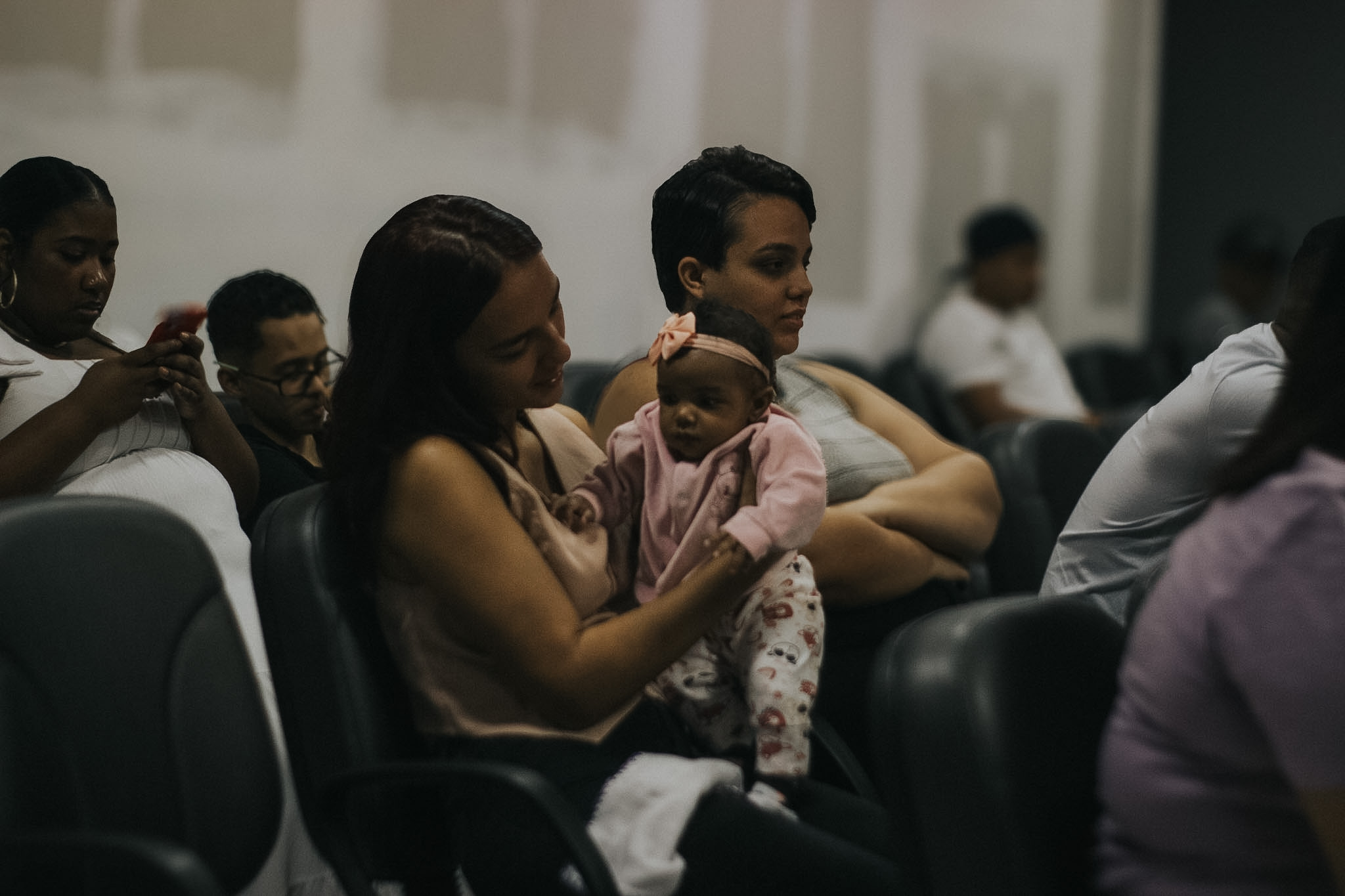 Famílias durante um culto na Quadrangular Laranjeiras